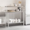 vidaXL Tavolo Lavoro Cucina con Ripiano 110x55x120 cm Acciaio Inox