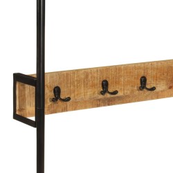 vidaXL Appendiabiti con Ruote 90x35x190cm Legno Massello Mango e Ferro