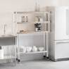 vidaXL Tavolo Lavoro Cucina con Ripiano 110x30x150 cm Acciaio Inox