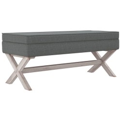   Sgabello Portaoggetti Grigio Scuro 110x45x49 cm in Tessuto