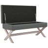   Sgabello Portaoggetti Grigio Scuro 110x45x49 cm in Tessuto