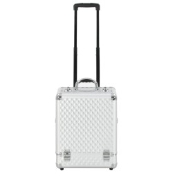 Valigia Trolley per Cosmetici 35x29x45 cm in Alluminio Argento