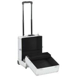 Valigia Trolley per Cosmetici 35x29x45 cm in Alluminio Argento