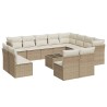 vidaXL Set Divano da Giardino 13 pz con Cuscini Beige in Polyrattan