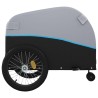 vidaXL Rimorchio da Bici Nero e Blu 45 kg in Ferro