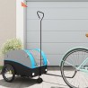 vidaXL Rimorchio da Bici Nero e Blu 30 kg in Ferro