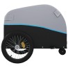 vidaXL Rimorchio da Bici Nero e Blu 30 kg in Ferro