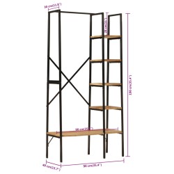 vidaXL Appendiabiti con Ripiani 90x40x190cm Legno Massello Mango Ferro