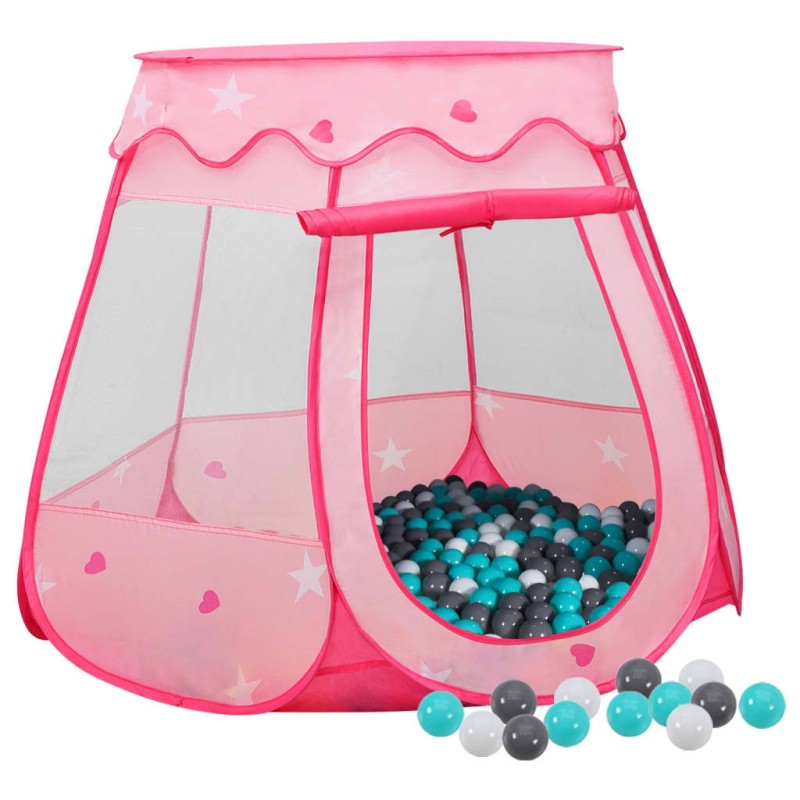   Tenda da Gioco per Bambini Rosa con 250 Palline 102x102x82 cm