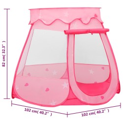   Tenda da Gioco per Bambini Rosa con 250 Palline 102x102x82 cm