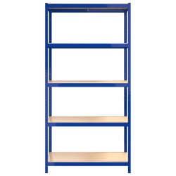   Scaffali a 5 Ripiani 3 pz Blu in Acciaio e Legno ingegnerizzato