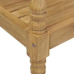 vidaXL Panca Batavia con Cuscino Grigio 120 cm in Massello di Teak