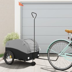 vidaXL Rimorchio da Bici Nero e Grigio 45 kg in Ferro