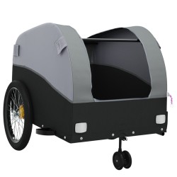 vidaXL Rimorchio da Bici Nero e Grigio 45 kg in Ferro