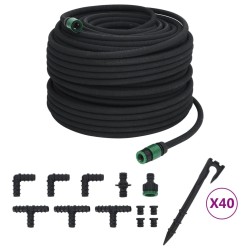 vidaXL Tubo di Irrigazione da Giardino Nero 0,6" 100 m in Gomma