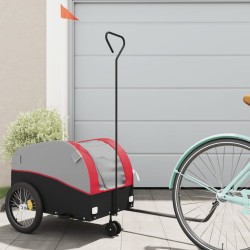 vidaXL Rimorchio da Bici Nero e Rosso 30 kg in Ferro