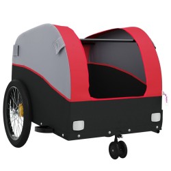 vidaXL Rimorchio da Bici Nero e Rosso 30 kg in Ferro