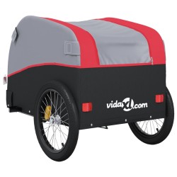 vidaXL Rimorchio da Bici Nero e Rosso 30 kg in Ferro