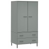   Armadio Gambe Metallo Grigio 90x55x172,5 cm Legno Massello OSLO