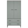   Armadio Gambe Metallo Grigio 90x55x172,5 cm Legno Massello OSLO