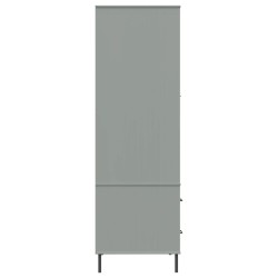   Armadio Gambe Metallo Grigio 90x55x172,5 cm Legno Massello OSLO