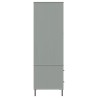   Armadio Gambe Metallo Grigio 90x55x172,5 cm Legno Massello OSLO