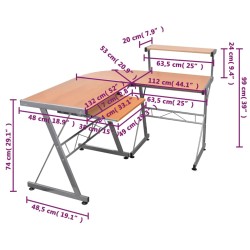   Scrivania Computer Angolo Marrone 132x112x99 Legno ingegnerizzato