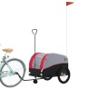 vidaXL Rimorchio da Bici Nero e Rosso 45 kg in Ferro