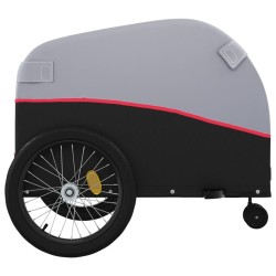 vidaXL Rimorchio da Bici Nero e Rosso 45 kg in Ferro