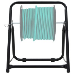 vidaXL Carrello Avvolgitubo 48cm 45kg Nero Acciaio Verniciato Polvere