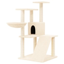 Albero per Gatti con Tiragraffi in Sisal Crema 94 cm