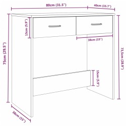   Scrivania Rovere Fumo 80x40x75 cm in Legno ingegnerizzato