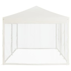   Tenda per Feste Pieghevole con Pareti Laterali Crema 3x6 m