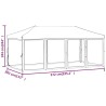   Tenda per Feste Pieghevole con Pareti Laterali Crema 3x6 m