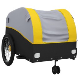 vidaXL Rimorchio da Bici Nero e Giallo 45 kg in Ferro