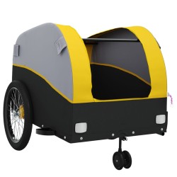 vidaXL Rimorchio da Bici Nero e Giallo 45 kg in Ferro