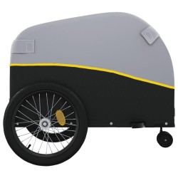 vidaXL Rimorchio da Bici Nero e Giallo 45 kg in Ferro