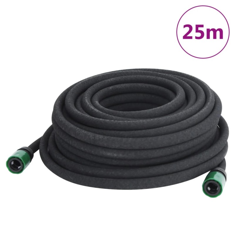 vidaXL Tubo di Irrigazione da Giardino Nero 0,6" 25 m in Gomma