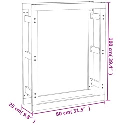   Portalegna Miele 80x25x100 cm in Legno Massello di Pino