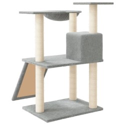   Albero per Gatti con Tiragraffi in Sisal Grigio Chiaro 83 cm