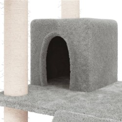   Albero per Gatti con Tiragraffi in Sisal Grigio Chiaro 83 cm