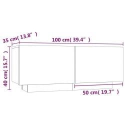   Comodino Rovere Fumo 100x35x40 cm Legno ingegnerizzato