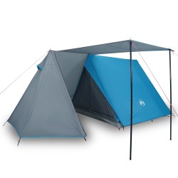 vidaXL Tenda da Campeggio 3 Persone Blu 465x220x170 cm Taffetà 185T