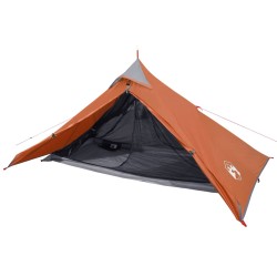 vidaXL Tenda 1 Persona Grigia e Arancione 255x153x130 cm Taffetà 185T