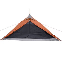 vidaXL Tenda 1 Persona Grigia e Arancione 255x153x130 cm Taffetà 185T