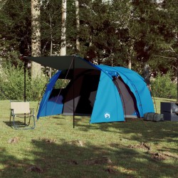 vidaXL Tenda da Campeggio 4 Persone Blu 420x260x153 cm Taffetà 185T