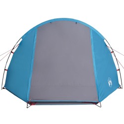 vidaXL Tenda da Campeggio 4 Persone Blu 420x260x153 cm Taffetà 185T