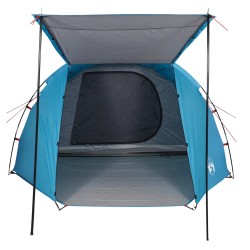 vidaXL Tenda da Campeggio 4 Persone Blu 420x260x153 cm Taffetà 185T