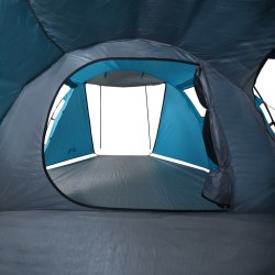 vidaXL Tenda da Campeggio 4 Persone Blu 420x260x153 cm Taffetà 185T