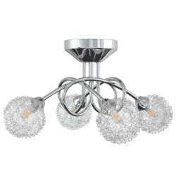   Lampada da Soffitto con Paralumi in Rete per 4 Luci LED G9